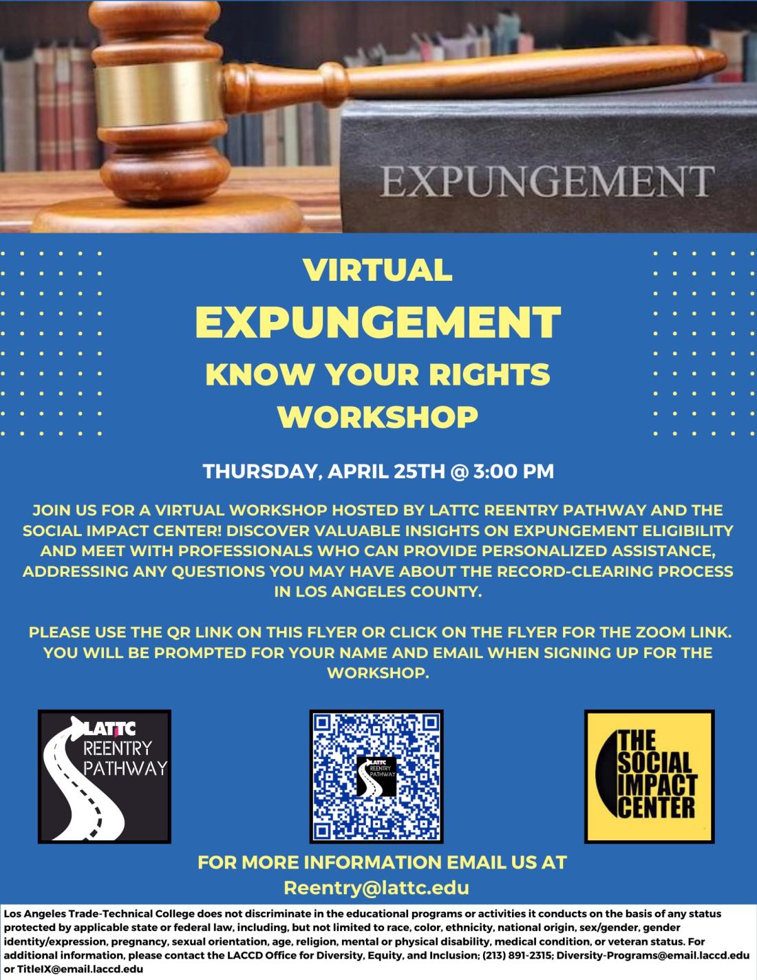 Virtual expungement flyer