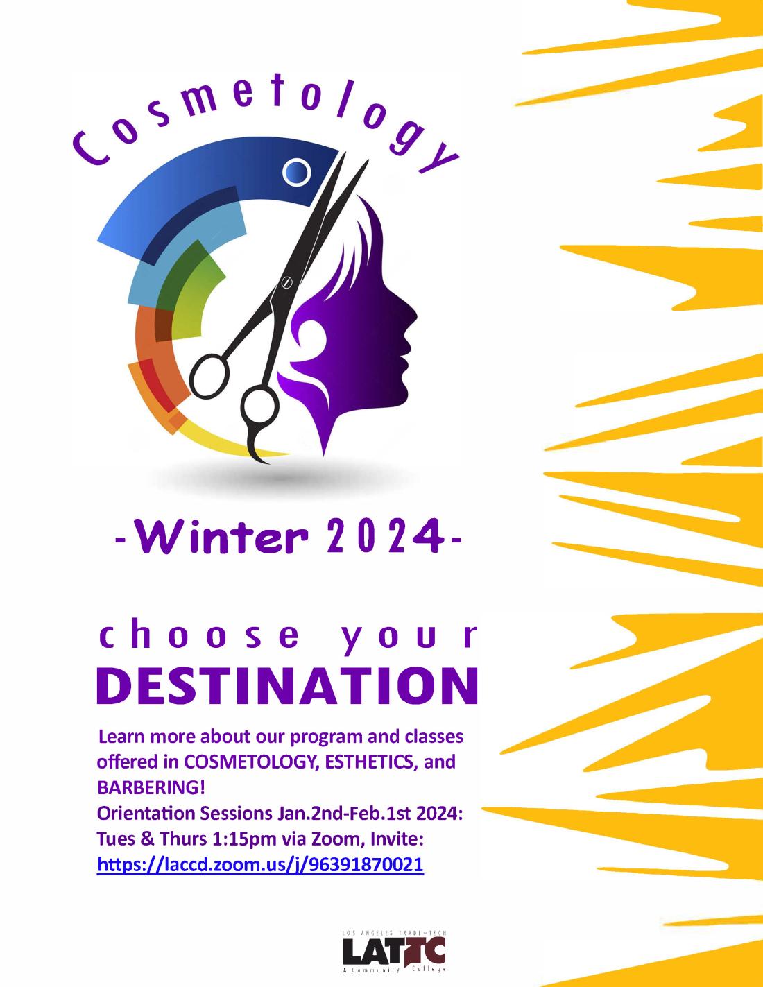 Cosmetology Winter 2024 flyer