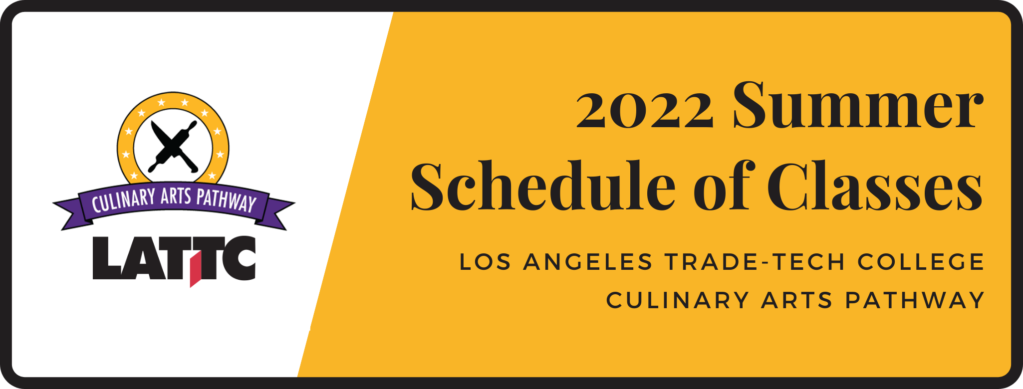 Image with Culinary Arts Schedule of Classes 2022