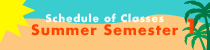 Schedule of Classes Summer Semester Banner