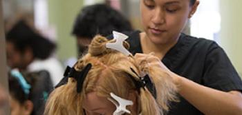 Student in Cosmetology Practices