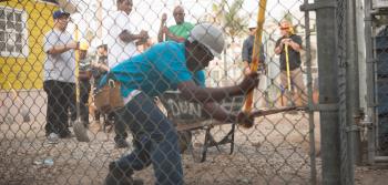 Student Working on Construction