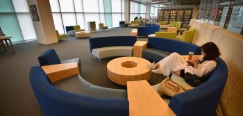 Student Sitting at Library