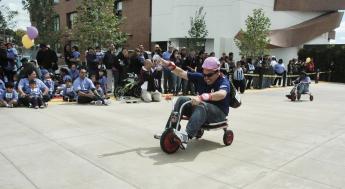 Man on a tricycle