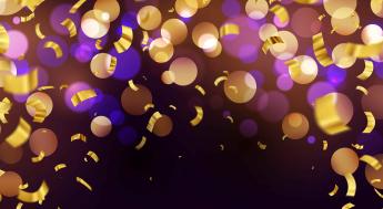 Purple and gold confetti
