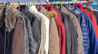 Jackets hanging on a rack
