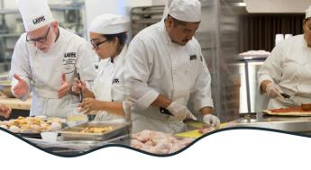 Culinary Arts students working with food