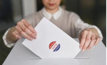 Voter submitting ballot