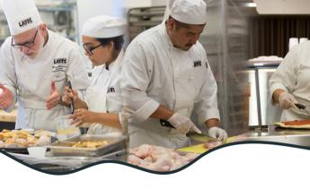 Culinary Arts students working with food