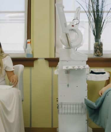Skin therapy technicians working on clients