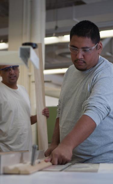 Men in Carpentry Class