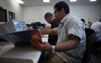 Student With a Book in Class