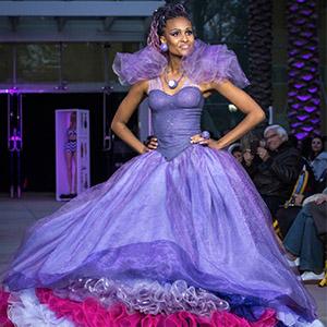 Girl with Purple Designer Dress