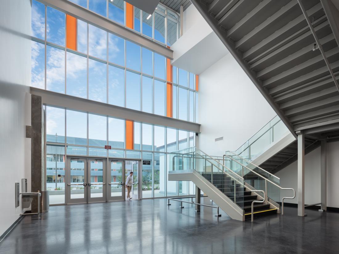 Student Entering Building