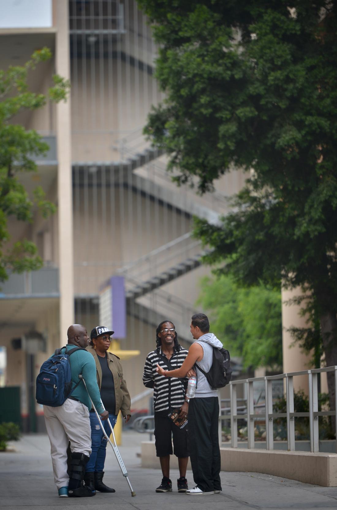 Group of Students Talking at College