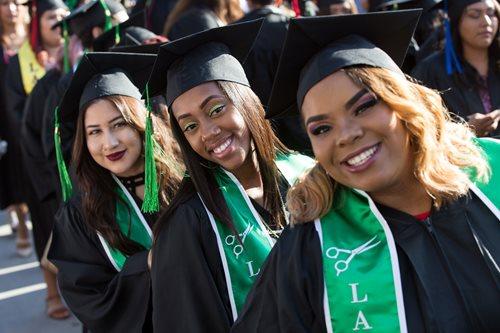 Three Students Girls at Graduation Event