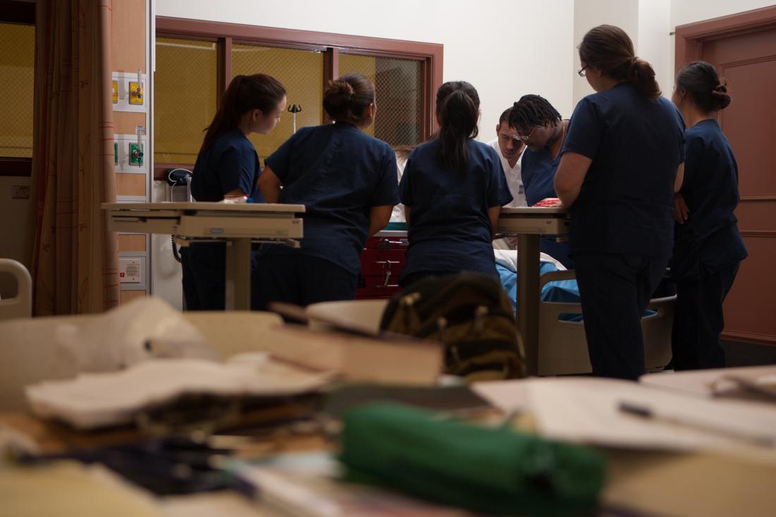 Students Observing at Nursing Class 