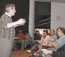 Leader Speaking to the Union Members and Activists