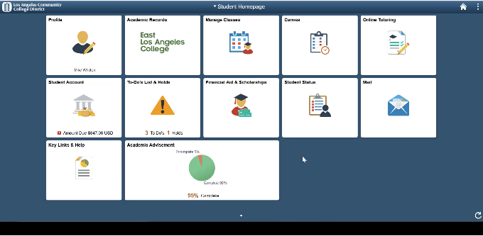 PeopleSoft Dashboard Screenshot