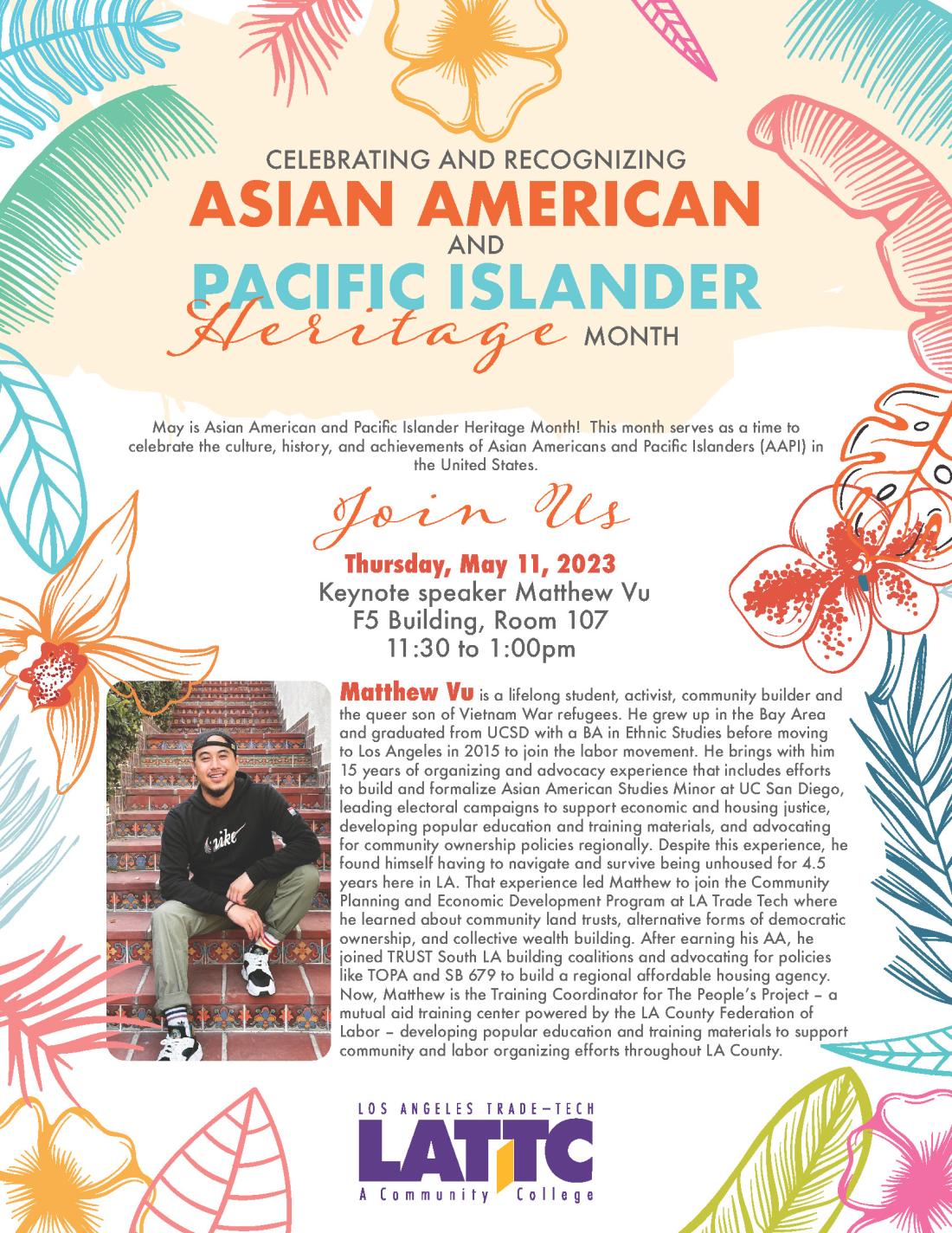 AAPI Matthew Vu event flyer