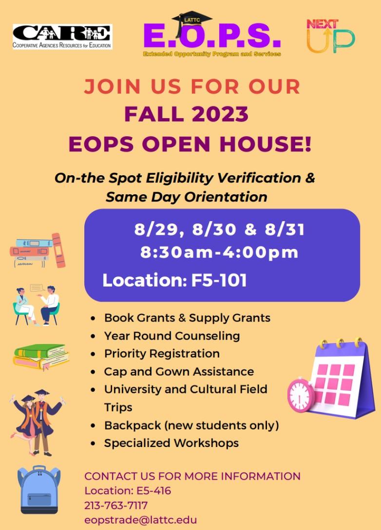 EOPS 2023 Fall Open House Flyer