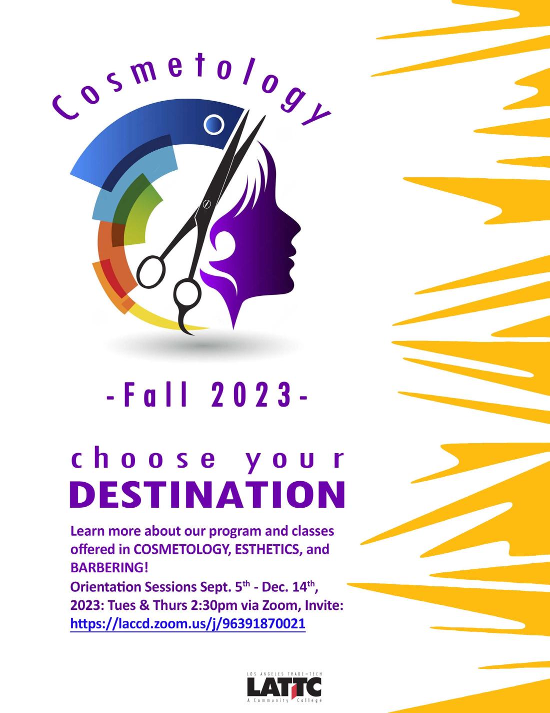 Cosmetology Fall 2023 Orientation Flyer