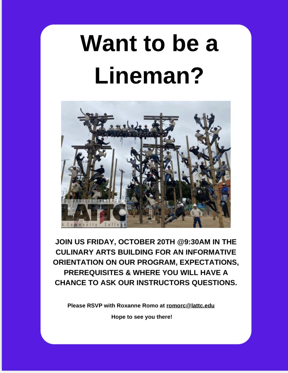 Lineworker orientation 2023 flyer