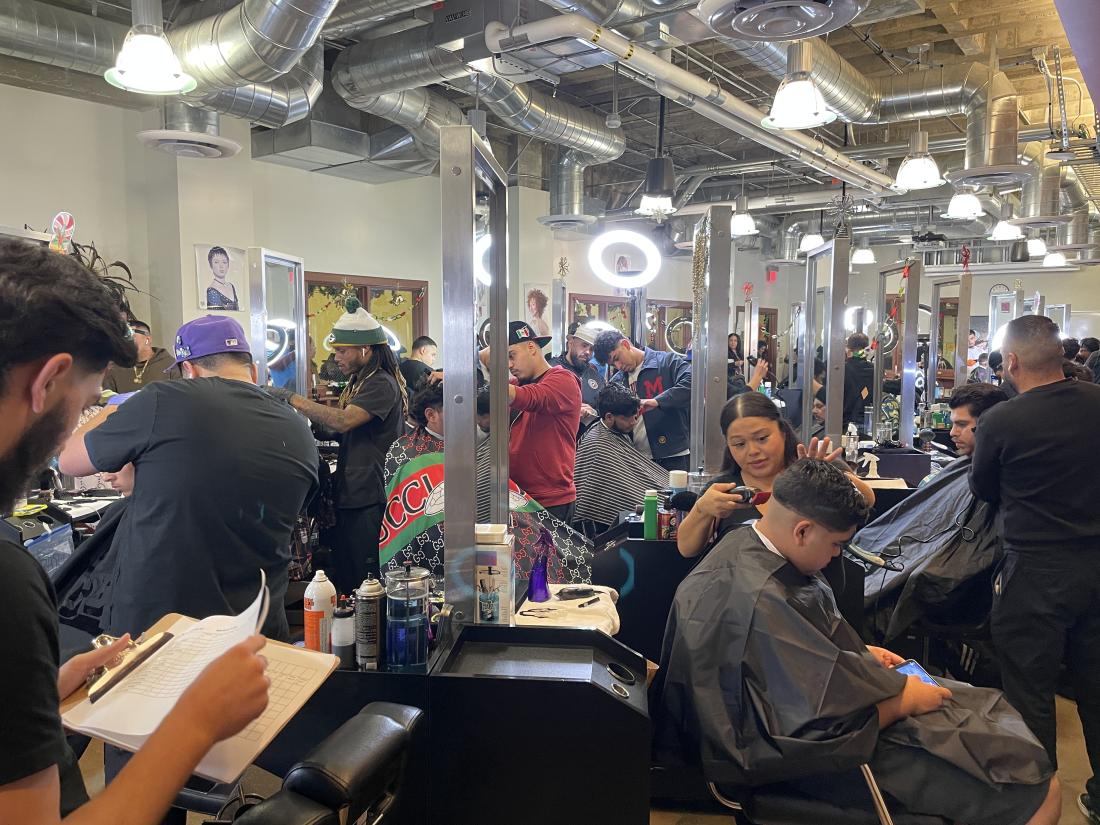 Barber battle in progress