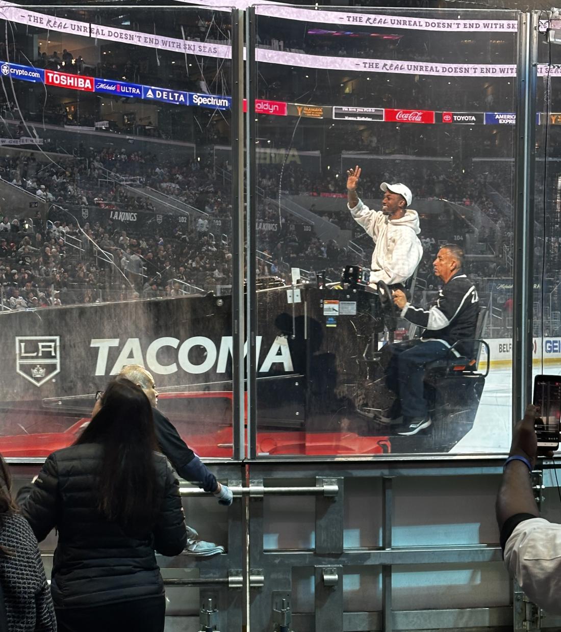 Henry Kemp on a zamboni