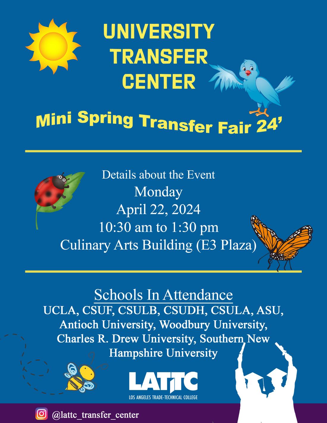 University Transfer Center Mini Spring Transfer Fair flyer