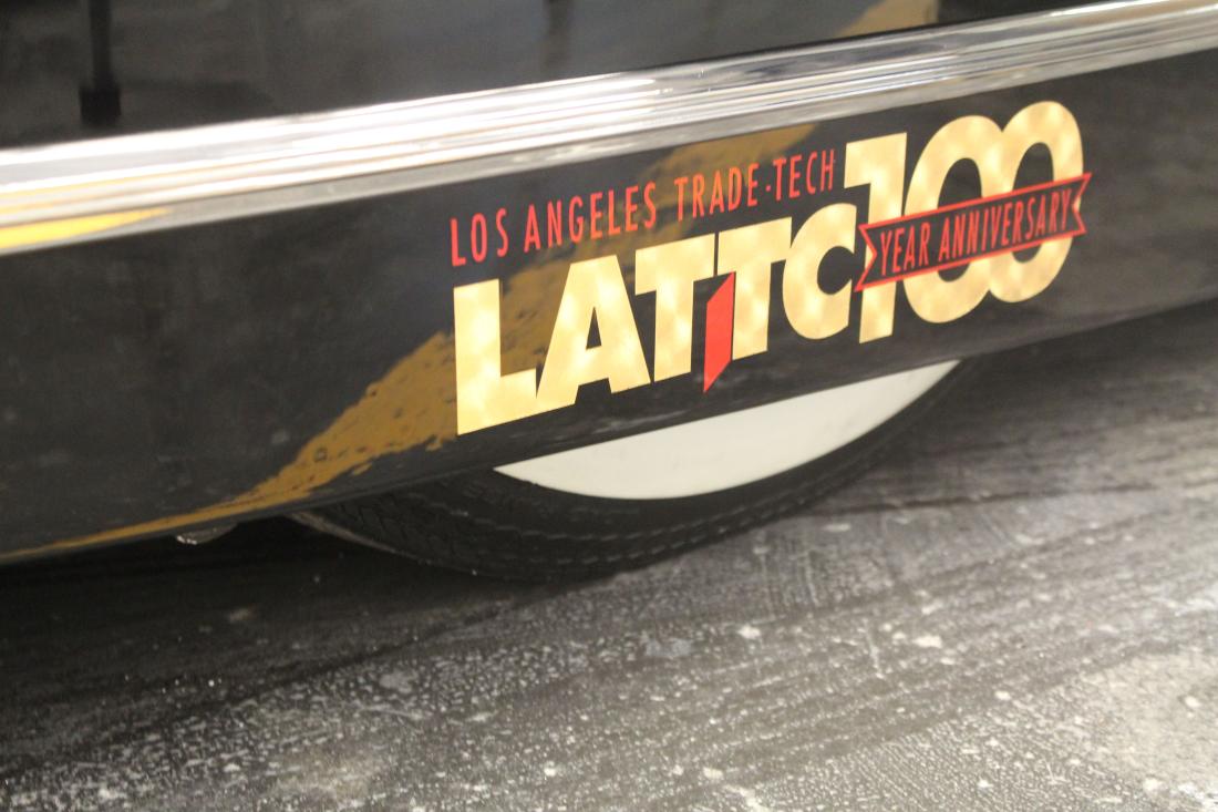 LATTC 100th logo on the lowrider side skirt