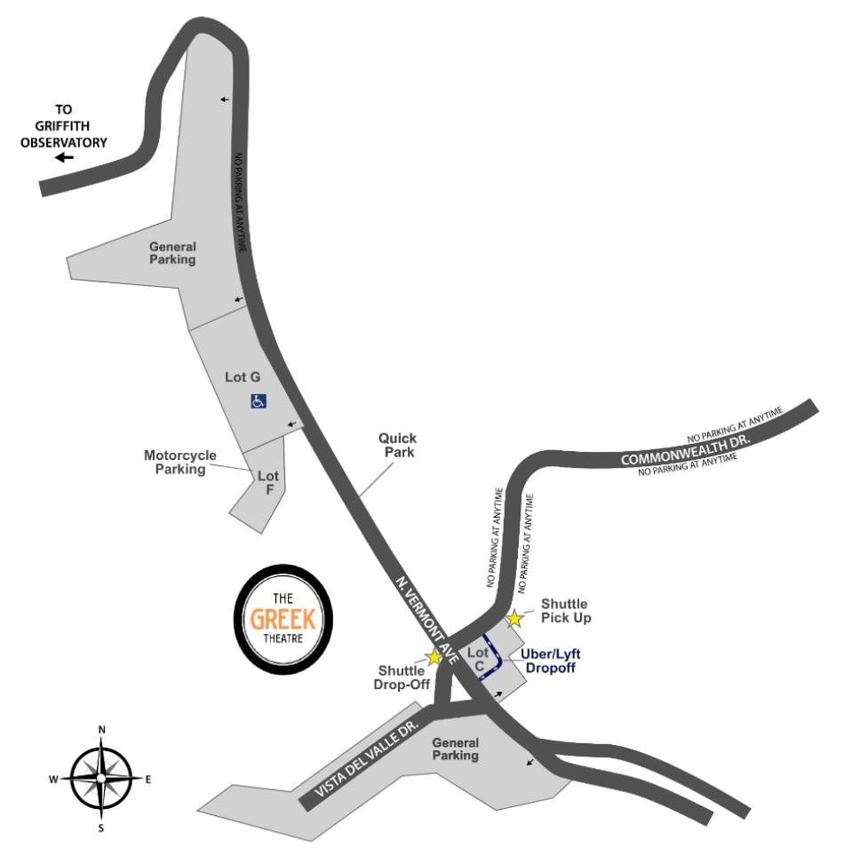 map of parking at greek theater