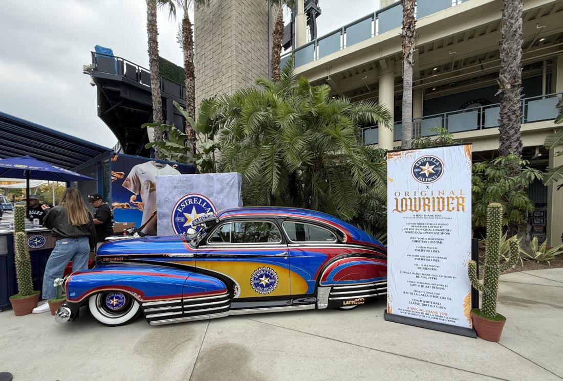 1948 Chevy Fleetline lowrider at Dodger Stadium