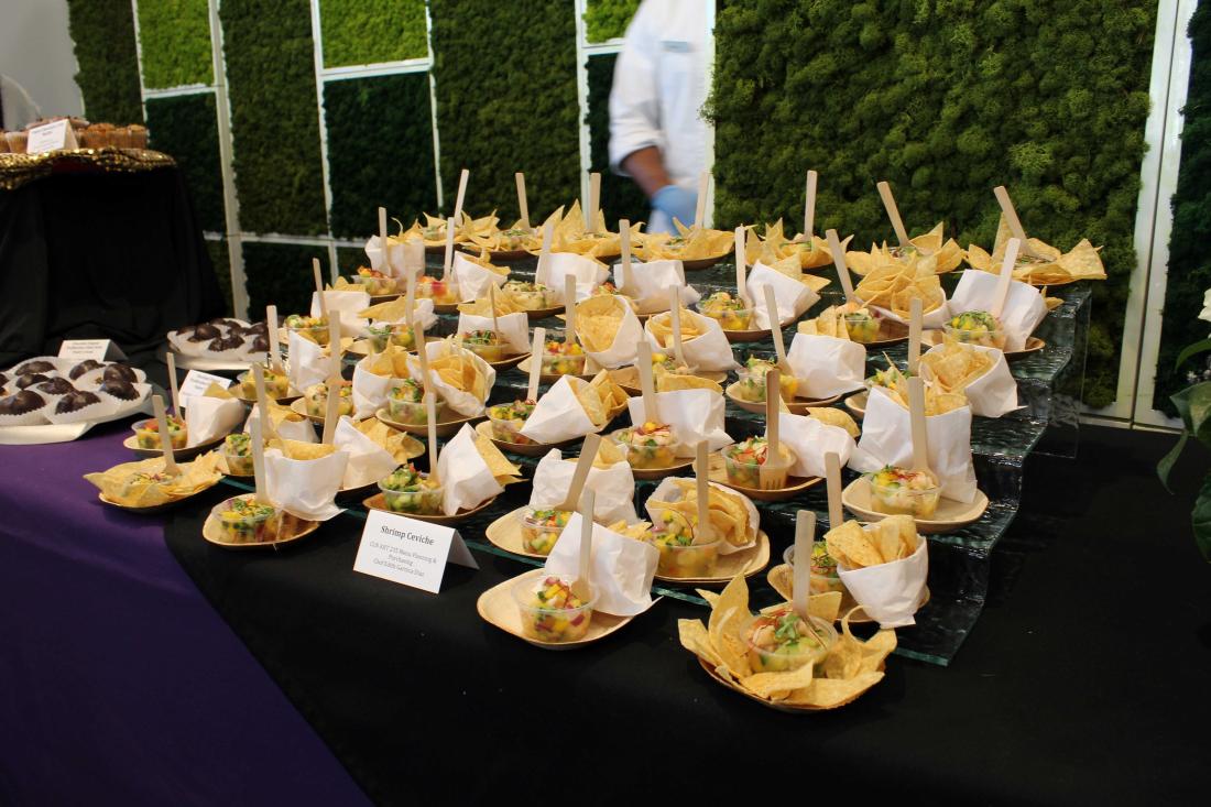 Shrimp ceviche on display