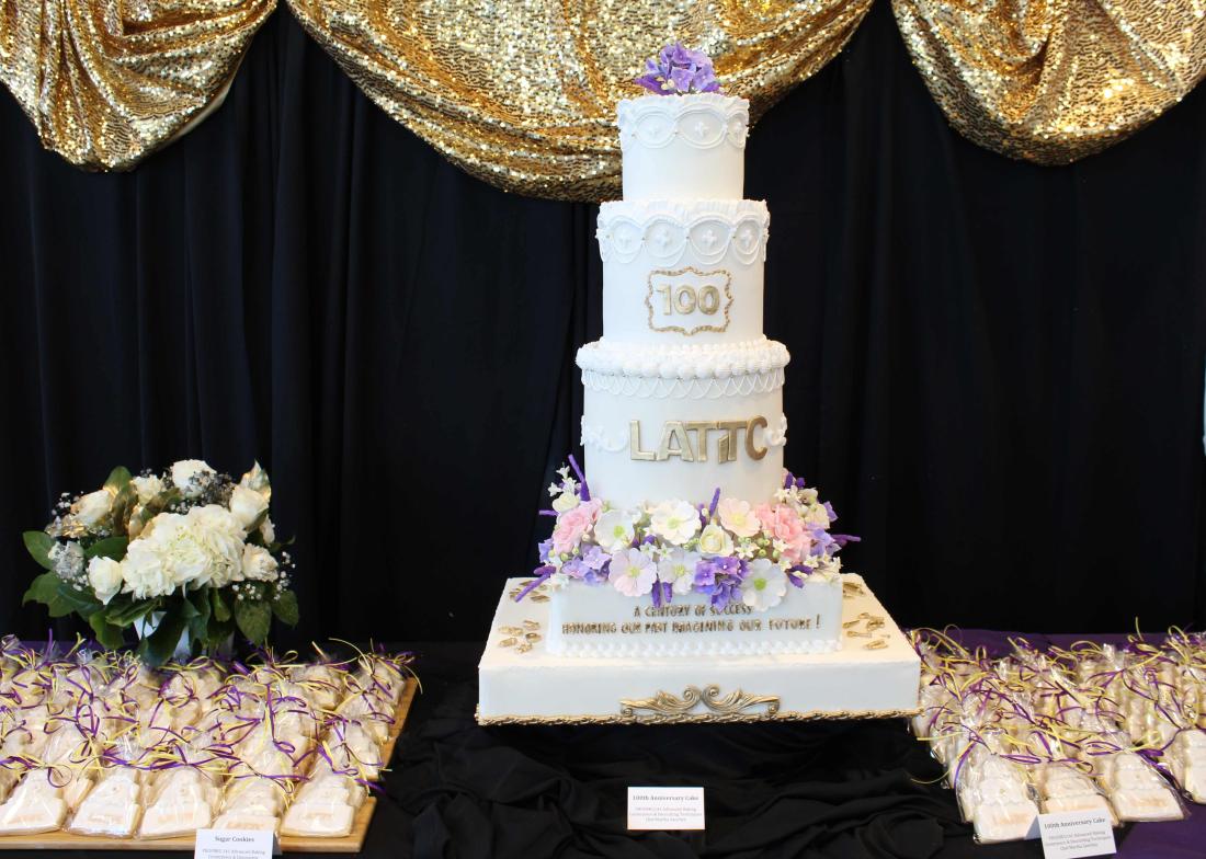 LATTC 100th Anniversary cake and cookies