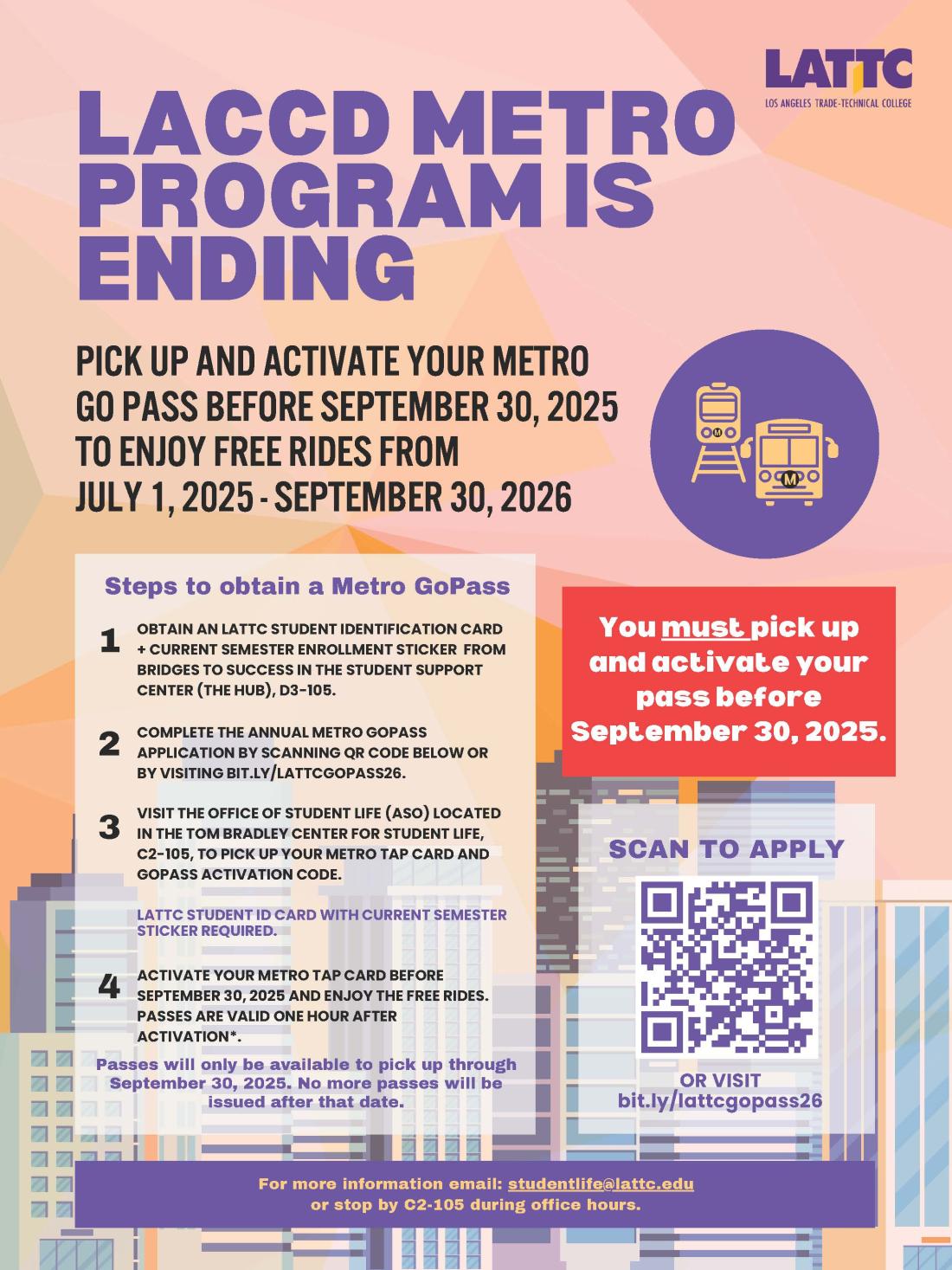 flyer announcing end of metro go pass