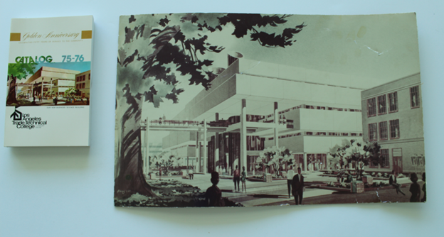 Student handbook and 1967 Business & Science Building rendering