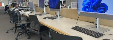 Student on new computer