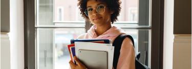 Student with books