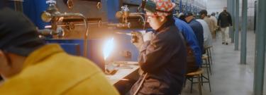 Welding students in class