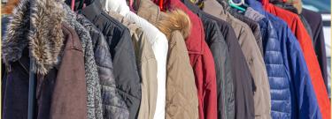Jackets hanging on a rack