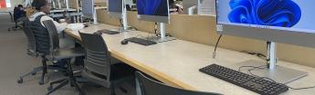 Student on new computer